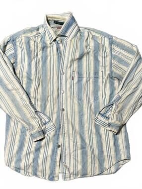 Vintage Levis Vertical Stripped Cotton Button Up Size S